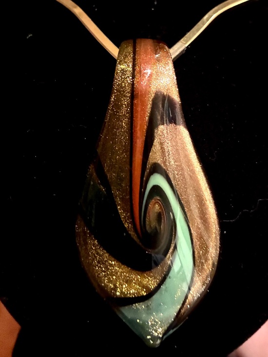 Jewelry - Hand Blown Sparkle Glass Pendant Collar Necklace